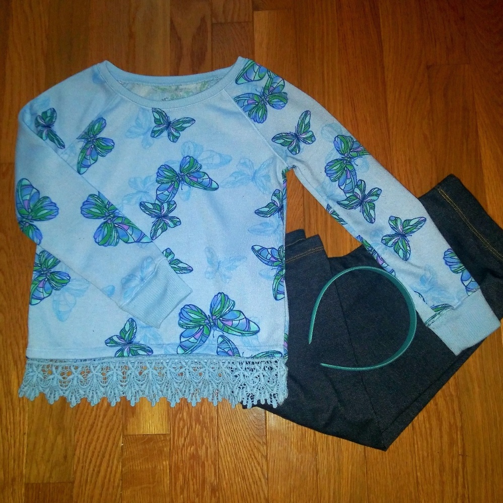 Justice Size 6 Butterfly Sweater